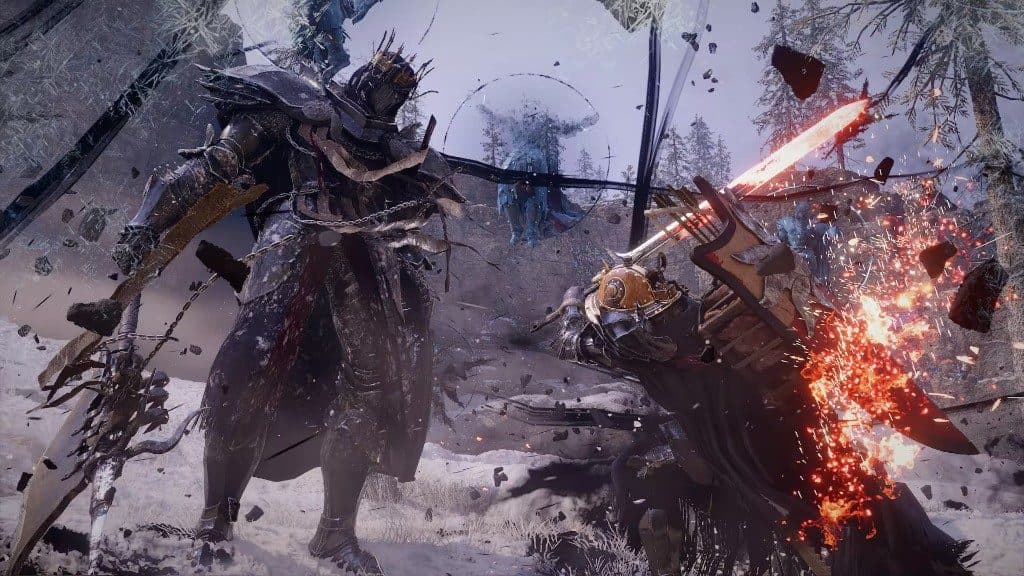 Config PC Crimson Desert : combat de boss sous la neige