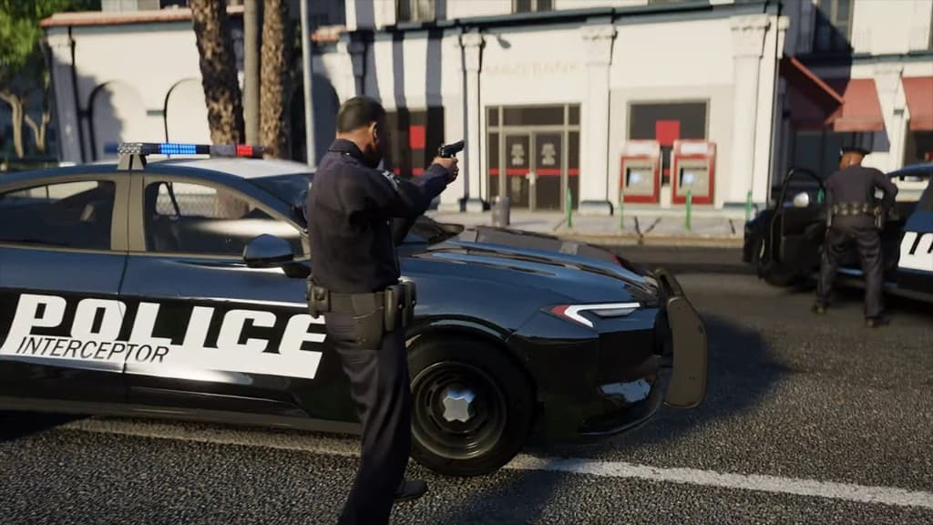 NoPixel V: polizia in intervento davanti a Maze Bank