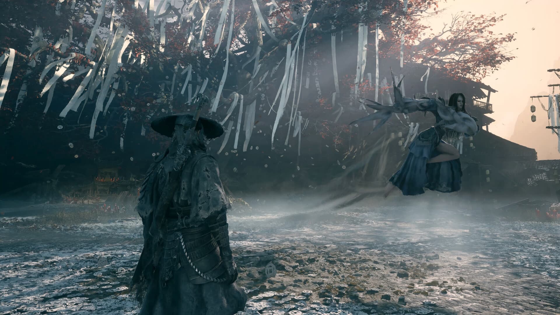 Phantom Blade Zero : paysage montagneux sous la pluie