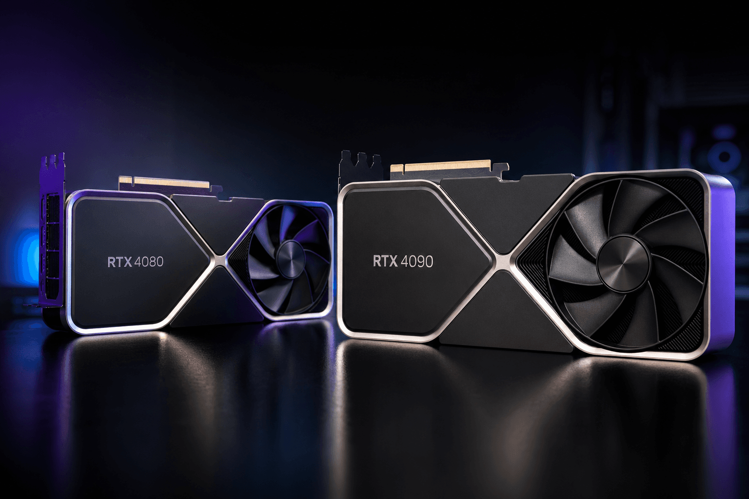 RTX 4090 أم RTX 4080 — القرار الفاخر يبدأ من الشاشة لا من العنوان