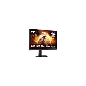 AOC Q27G2S/EU — 27" QHD (2560×1440) — 165 Hz IPS — 1 ms MPRT — FreeSync Premium — DP / HDMI — photo produit Amazon