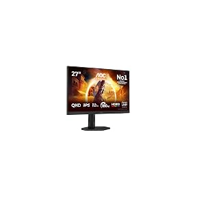 AOC Q27G2S/EU — 27" QHD (2560×1440) — 165 Hz IPS — 1 ms MPRT — FreeSync Premium — DP / HDMI — photo produit Amazon
