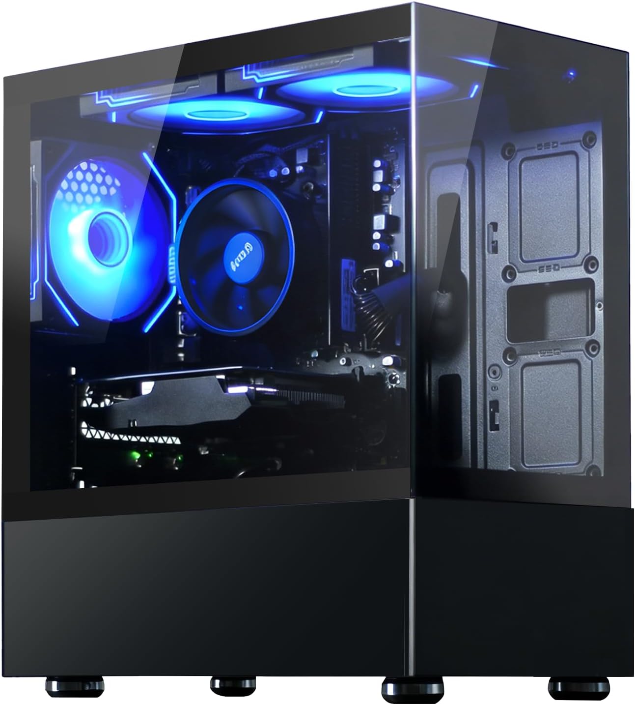 Prebuilt Desktop Gaming PC | Ryzen 5 6Cores 3.6G Up to 4.1G | 16G DDR4 RAM | 512G SSD | RX560 4G Graphics Card | WiFi 6 | Game Computer Tower Black