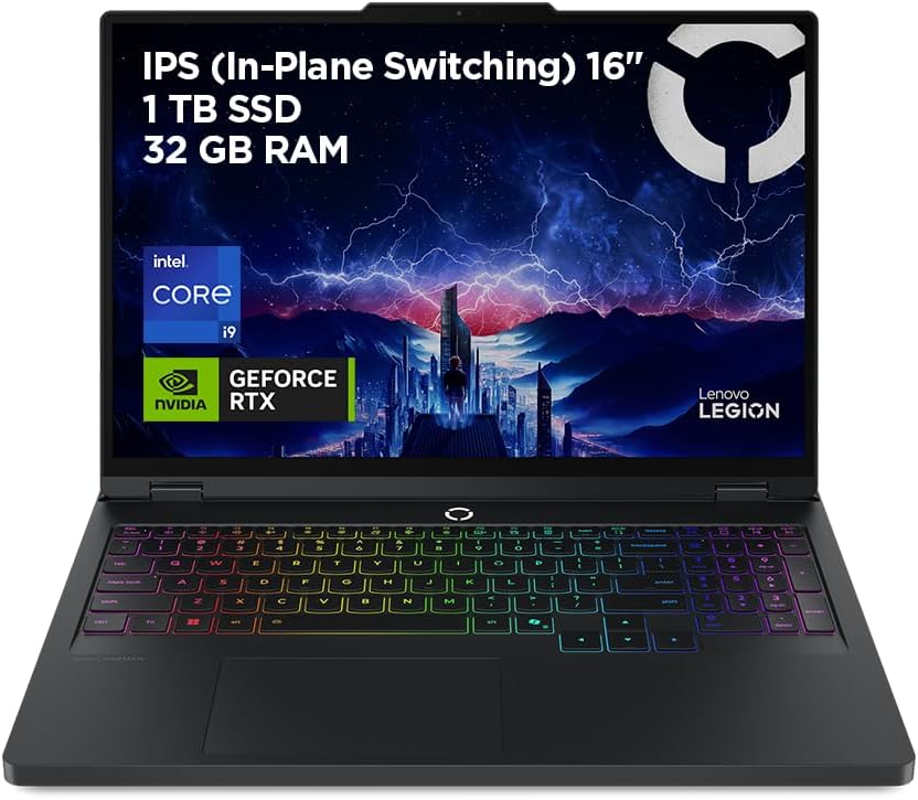 Lenovo Legion Pro 5 Gen10– Portátil Gaming IA 16" WQXGA (Intel Core i9-14900HX, NVIDIA GeForce RTX 5070, 32GB RAM, 1TB SSD, 240Hz, WiFi 6, Sin Sistema Operativo) QWERTY RGB 24 Zonas Español – Negro
