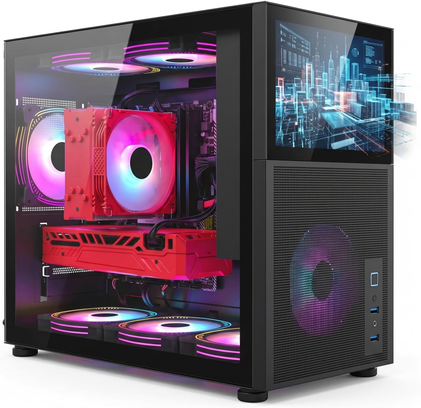 STGsivir PC Gaming, Ordenador de Sobremesa Gaming, Intel i7-11700KF hasta 5.0GHZ, Nvidia GeForce RTX 3060 8GB GDDR6, 32GB DDR4 RAM,1TB SSD,WiFi 6,BT 5.2,RGB Ventiladores x3,Windows 11 Pro