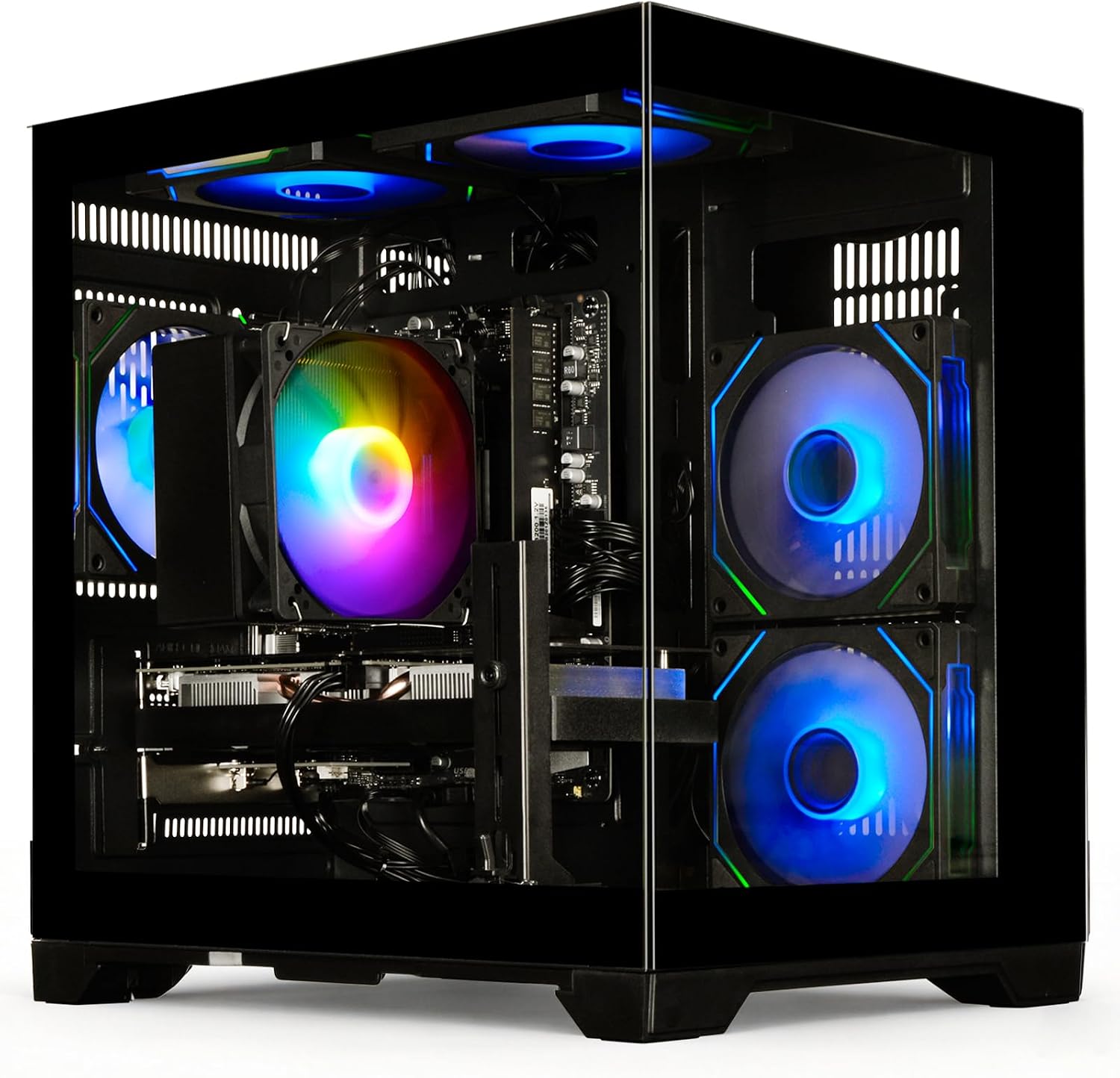 LXZ Gaming PC Desktop Ryzen 7 5700X | 16GB DDR4 RAM | GeForce RTX 5060 8GB | High-Performance Gaming &amp; Design Computer, Black Tower PC