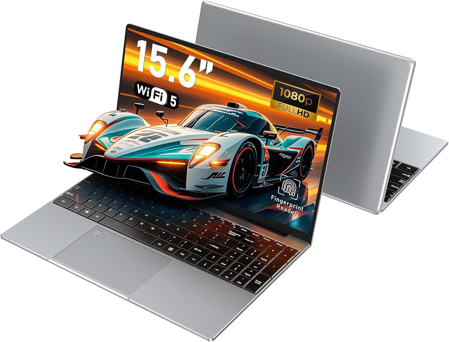 Ordinateur Portable 16 Go de RAM 1 to SSD PC Portable 2026 Bureau d'entreprise 16 Pouces N150 3,6 GHz, Win 11 Pro, 1920 x 1200 p, 6000 mAh, Clavier rétroéclairé - Gris
