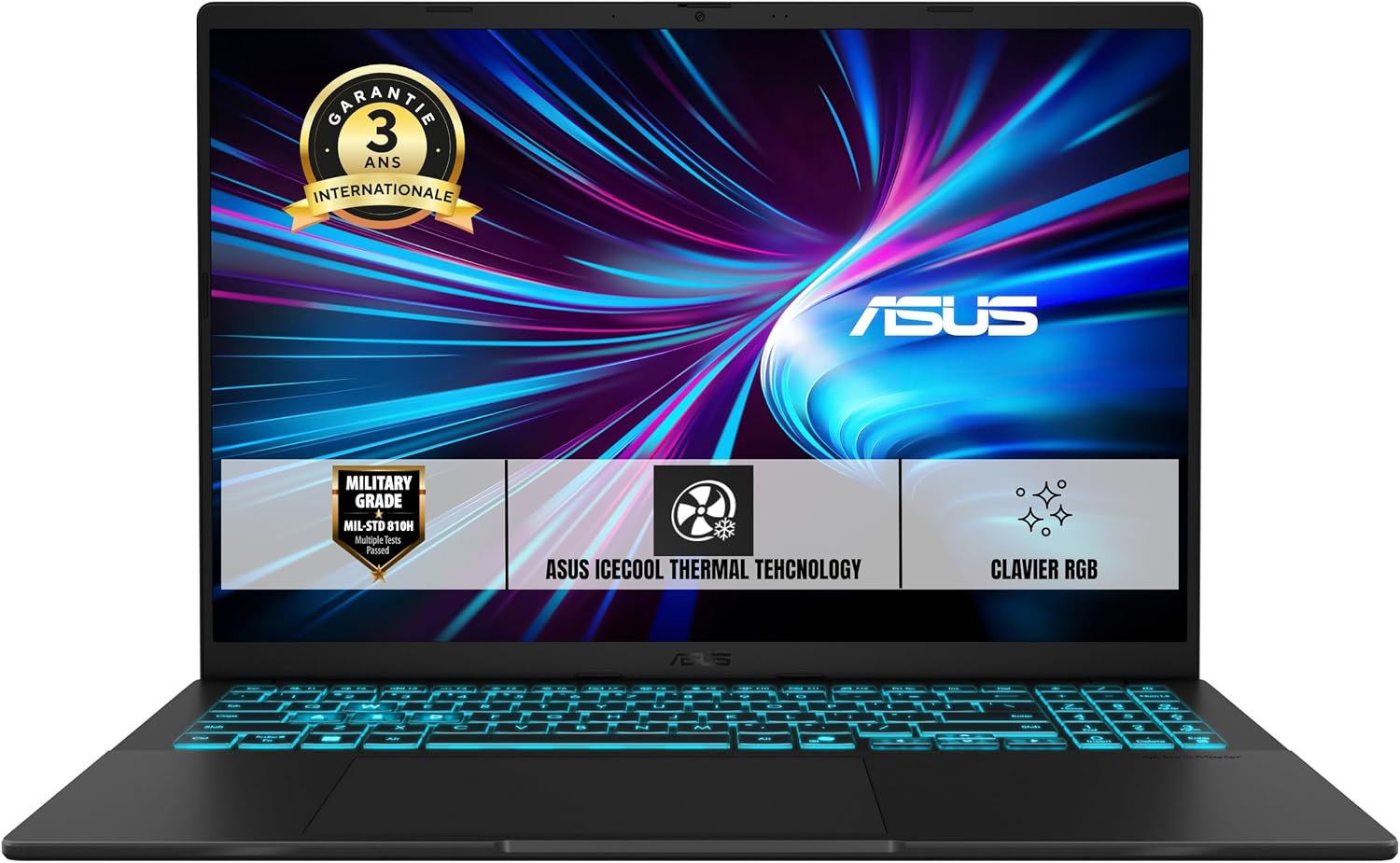 Asus V16 Gaming V3607VP-RP028WS 16 Pouces WUXGA PC Portable (processeur Intel Core 7 240H jusqu'à 5.2 GHz, 32Go DDR5, 1TB SSD, NVIDIA GeForce RTX 5070 8GB GDDR7, Windows 11 Home) – Clavier AZERTY