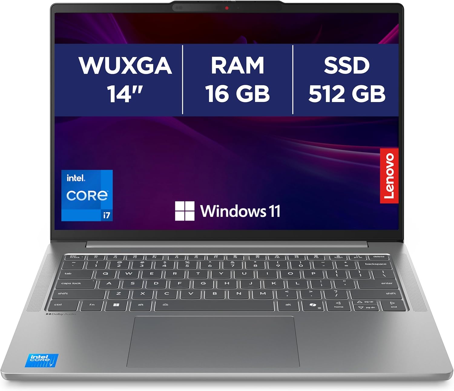 Lenovo IdeaPad Slim 5 14IRH10 - Ordinateur Portable 14'' WUXGA (Intel Core i7-13620H, RAM 16Go, SSD 512Go, Intel UHD Graphics, Windows 11 Home) Clavier AZERTY, Écouteurs et Souris Inclus - Gris