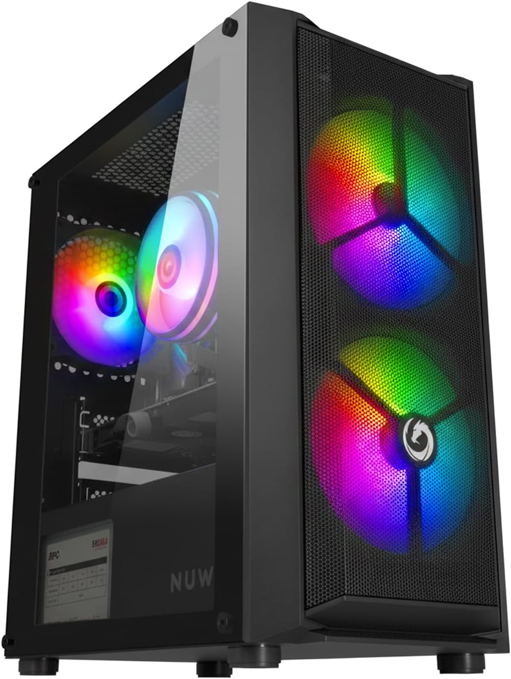 Nuwo PC Gaming Fisso Preassemblato | Intel Core i5 fino a 3.8GHz | RX 5500 8GB GDDR5 | 16GB RAM, SSD 1TB | Windows 11 Pro Preinstallato, WiFi USB Incluso, Pronto all'Uso | Boss Battle