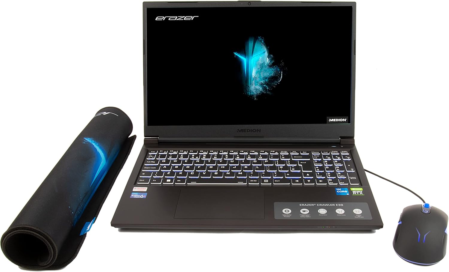 Medion Erazer Crawler E30 15.6" — Intel Core i5-12450H, NVIDIA RTX 3050, 8GB RAM, 512GB SSD, 144Hz FHD, Windows 11 (IE)