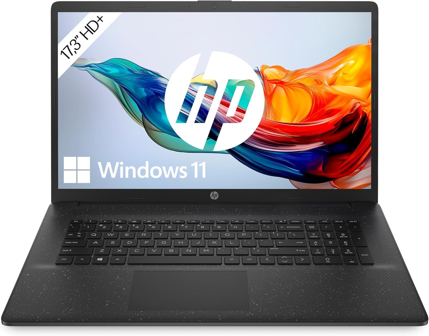 HP Laptop z wyświetlaczem HD+ 17,3", Intel Celeron N4500120, 8 GB DDR4 RAM | 256 GB SSD, karta graficzna Intel UHD, Windows 11, klawiatura QWERTZ, czarny