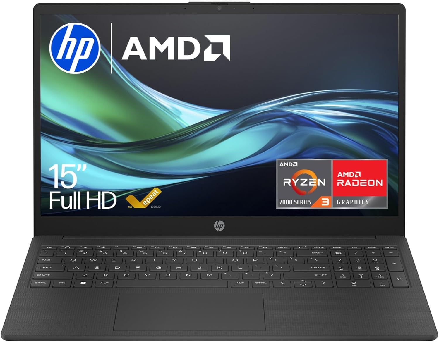 HP 15.6" Laptop | AMD Ryzen 3 7320U Processor | 8GB RAM | 256GB SSD | AMD Radeon Graphics | FHD Display | Up To 11.25hrs Battery | HP Fast Charge | Windows 11 | Dual Speakers | HD Camera | 15-fc0045na