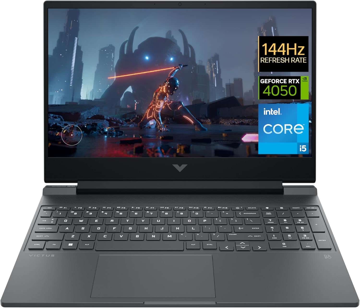 HP Victus Gaming Laptop 15-fa1650nd | 15,6 tum Full HD Antiglare 144Hz IPS | Intel Core i5-12500H | 16 GB RAM | 512 GB SSD | NVIDIA GeForce RTX 4050 Grafikkort Window 11 Home OS QWERTY upplyst
