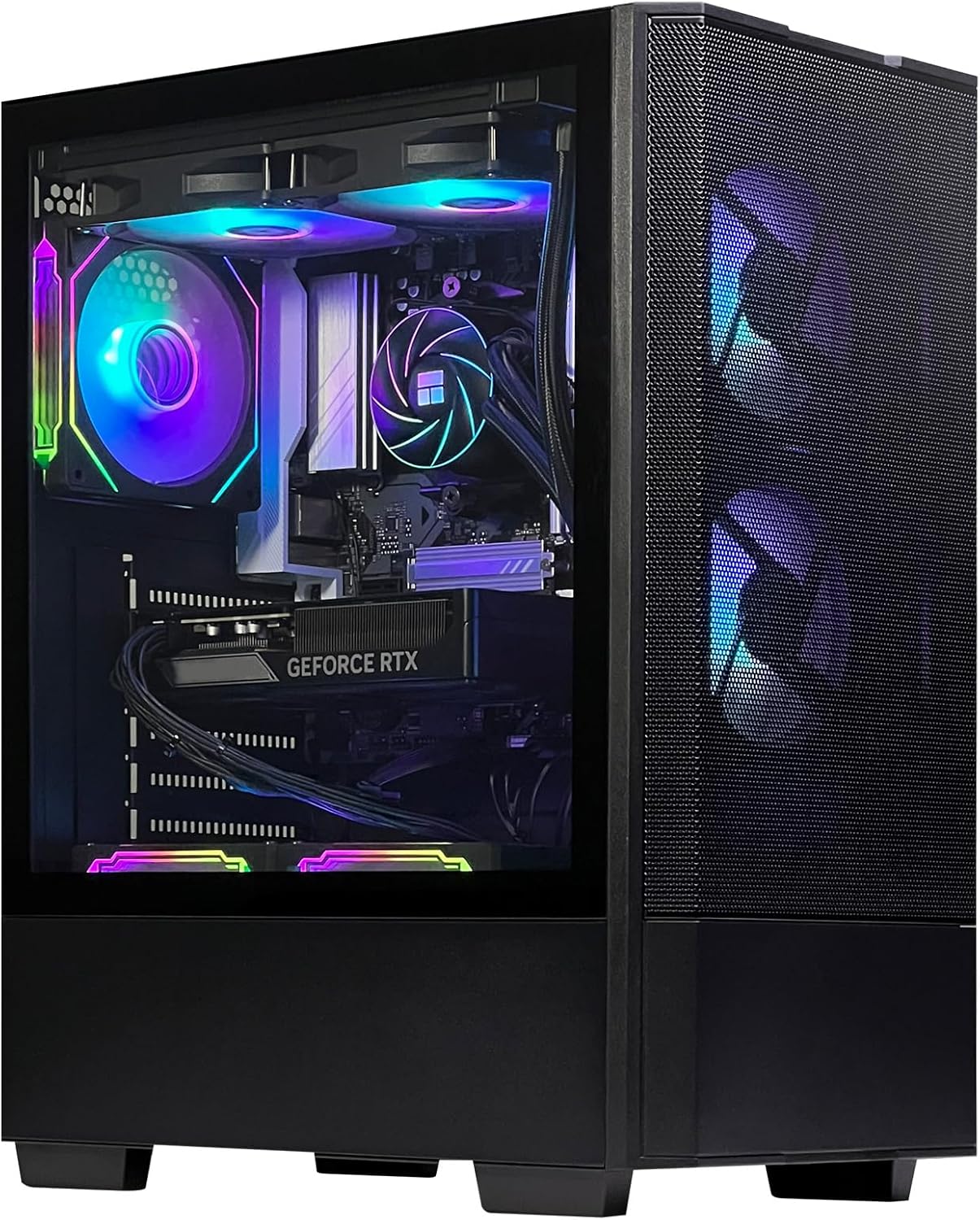 Gaming Desktop PC AMD R5 9600X 3.7GHz, GeForce RTX 5060 8GB GDDR6, 32GB DDR5 6000MHz RAM, 1TB NVMe SSD, 240mm Liquid Cooler, 5 ARGB Fans, Wi-Fi,Prebuilt Gaming Computer