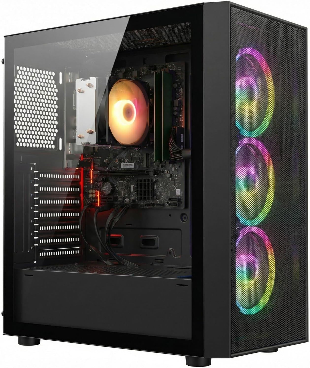 STGsivir Gaming PC, Gaming Computer Desktop Tower, Ryzen 7 5700G up to 4.6GHz,16GB RAM DDR4, 512GB SSD, WIFI 6, BT 5.0, RGB Fan x3, Windows11 PRO