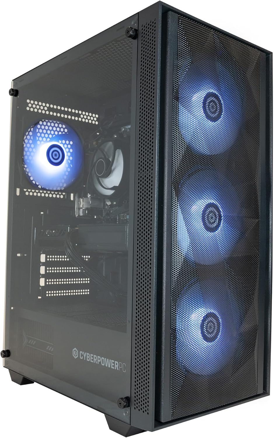 CyberPowerPC Regiment Gaming PC - AMD Ryzen 5 4500, Nvidia RTX 3050 6GB, RAM 8GB, SSD NVMe 500GB, 650W 80+ PSU, Wi-Fi, Windows 11, Sylph RGB