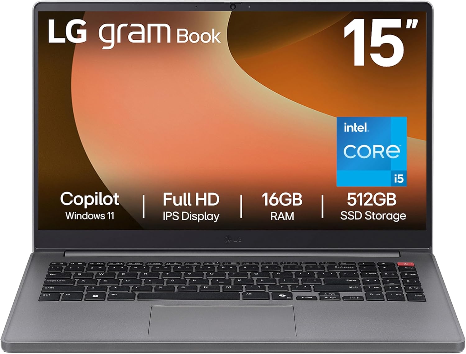 LG gram Book 15U50T 15" FHD — Intel Core i5-1334U, 16GB RAM, 512GB SSD, Windows 11 Home, lightweight (IE)