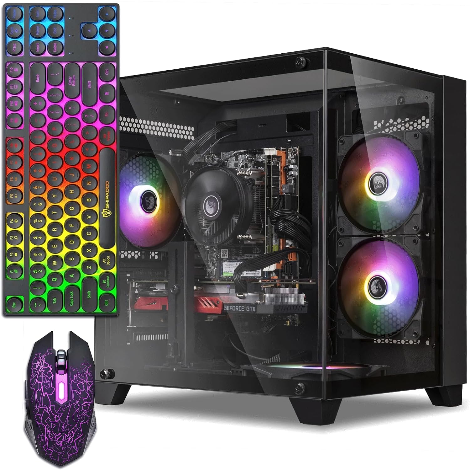 ZER-LON Gaming PC Desktop Computer, AMD Ryzen 5 5500 up to 4.2GHz, GTX 1660S 6G GDDR6, 16G DDR4 RAM, 512GB SSD, WiFi 5.0, Prebuilt Gaming PC Tower Computer